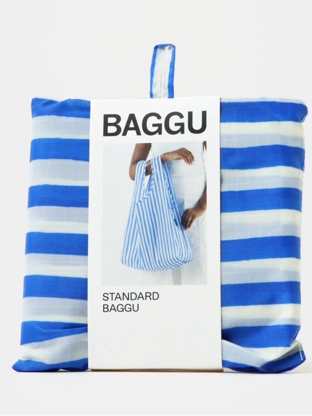 BAGGU Standard Reusable Tote - Blue Painted Stripes